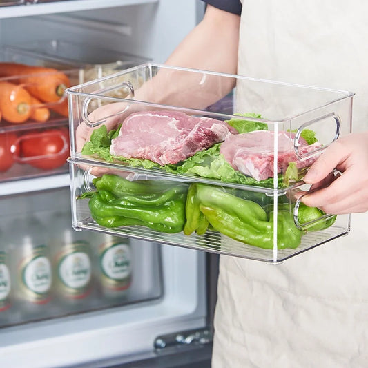 Clear Storage Box - Transparent Acrylic Organizer for Kitchen & Fridge