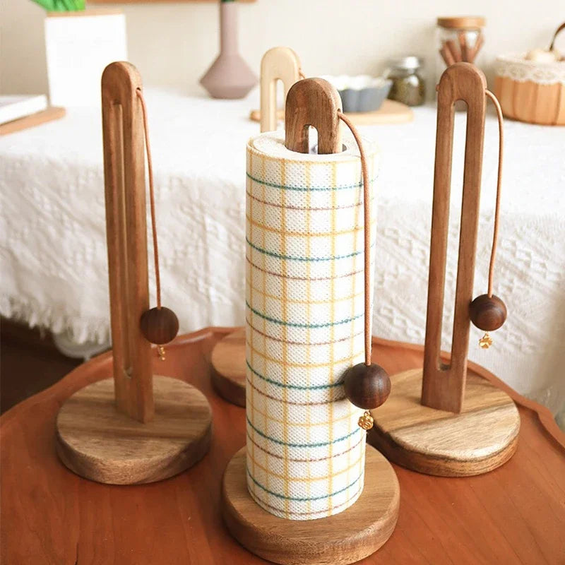 Solid Wood Kitchen Paper Towel Holder
