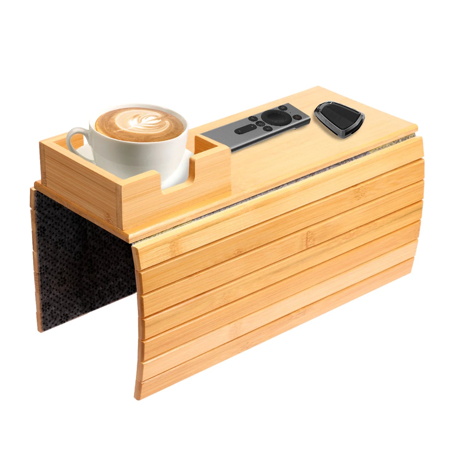 Bamboo Couch Cup Holder Tray