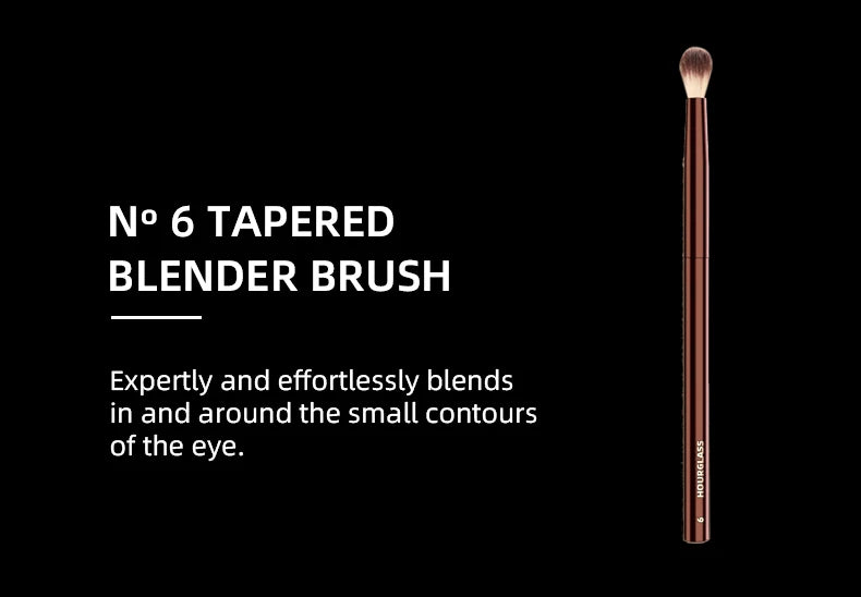 HOURGLASS Vegan Travel Brush Set – 7-Piece Face & Eye Makeup Brush Kit with Pouch | Luxury Gift Box Packaging