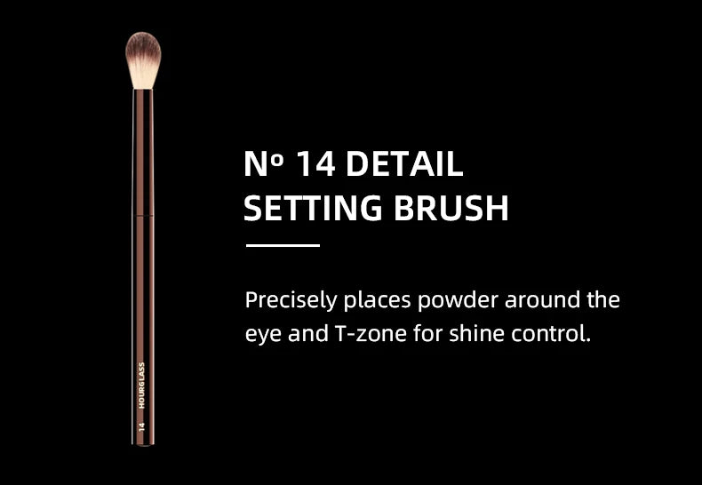HOURGLASS Vegan Travel Brush Set – 7-Piece Face & Eye Makeup Brush Kit with Pouch | Luxury Gift Box Packaging
