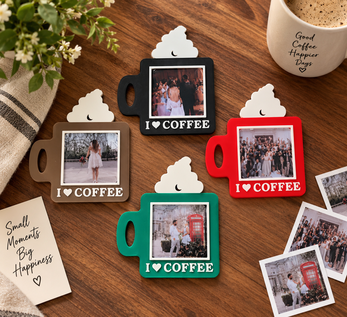 Personalised 3D Coffee Photo Magnet – I Love Coffee