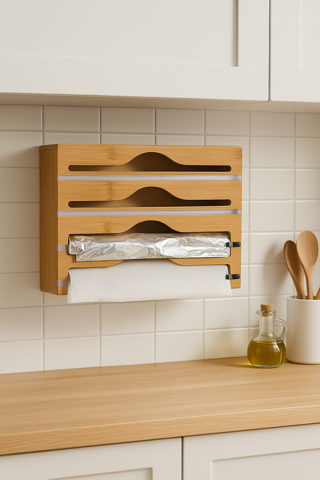 Bamboo Kitchen Wrap Dispenser