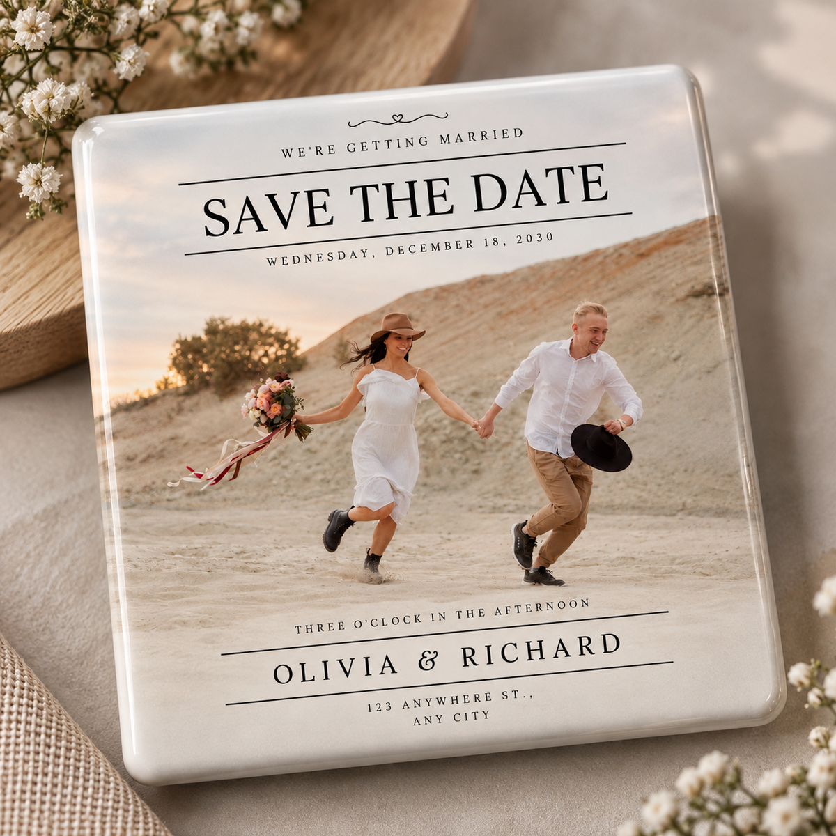 Personalised Save the Date Magnets – Custom Photo Wedding Magnets