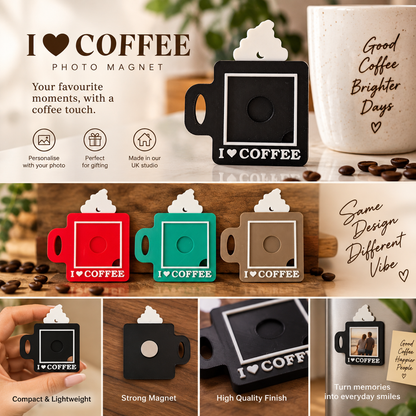 Personalised 3D Coffee Photo Magnet – I Love Coffee