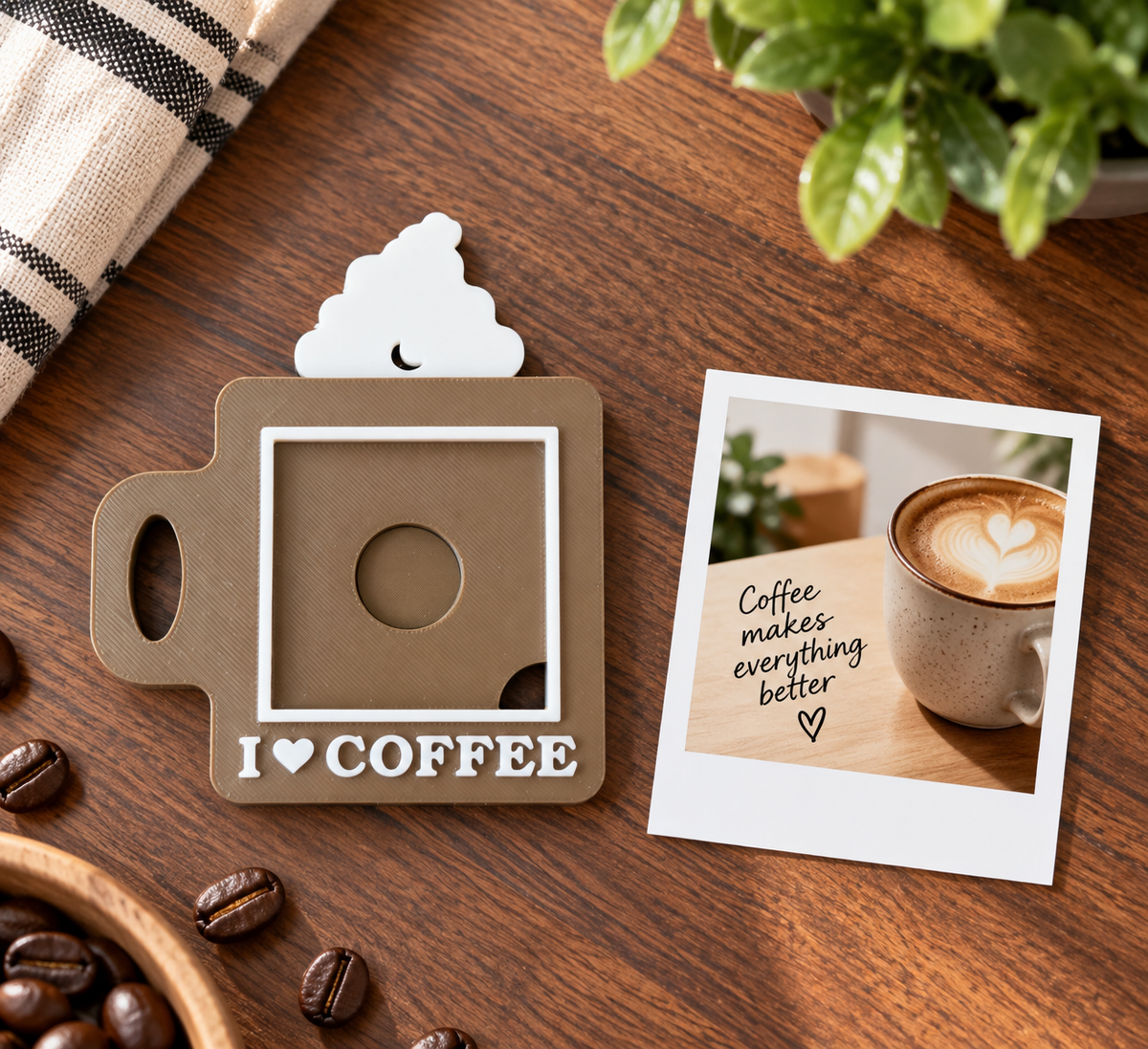 Personalised 3D Coffee Photo Magnet – I Love Coffee