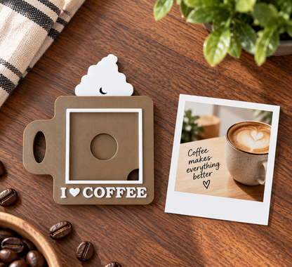 Personalised 3D Coffee Photo Magnet – I Love Coffee