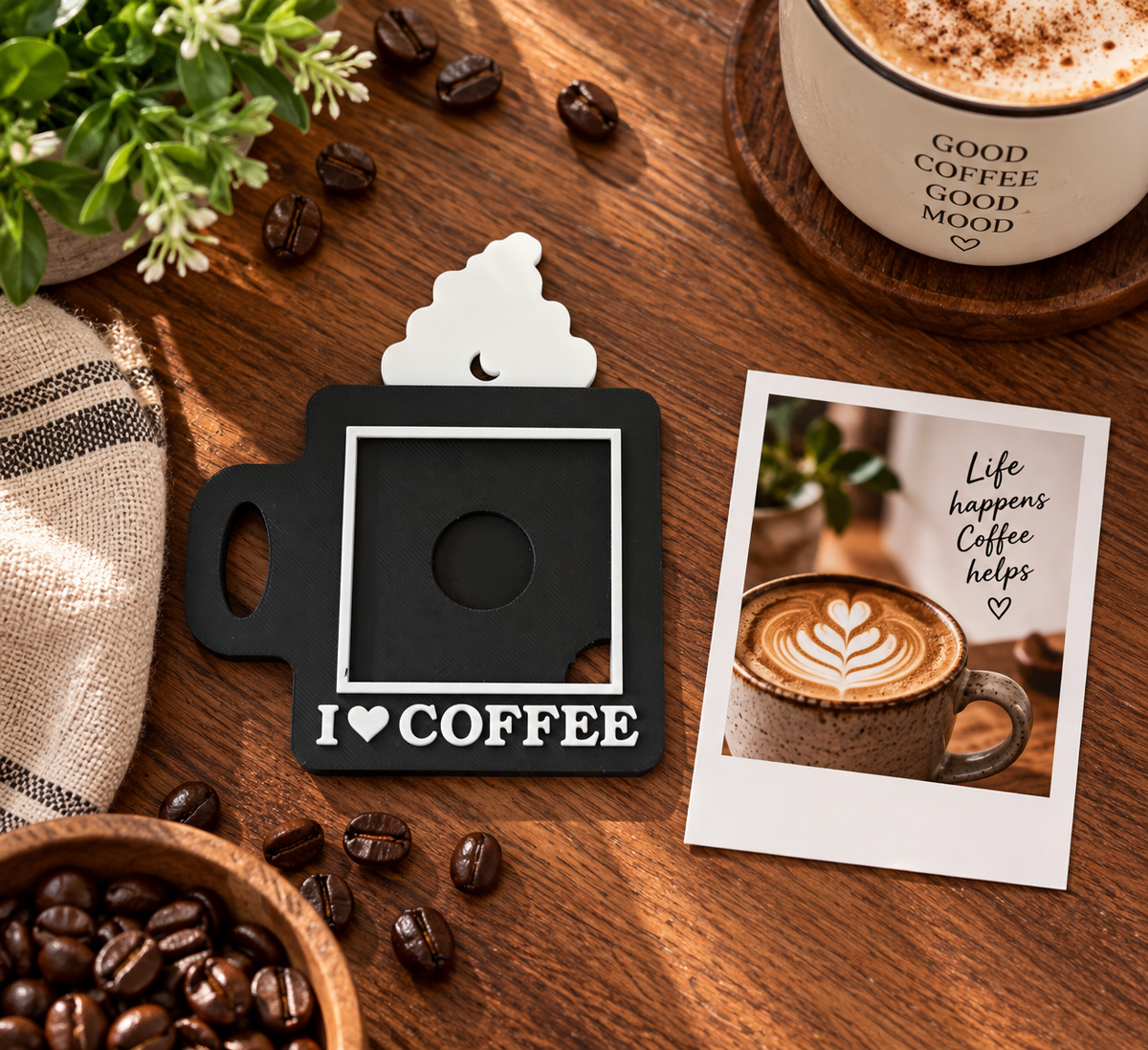 Personalised 3D Coffee Photo Magnet – I Love Coffee