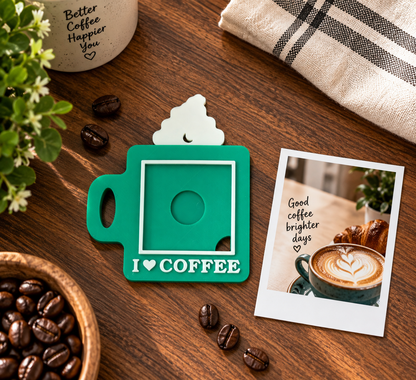 Personalised 3D Coffee Photo Magnet – I Love Coffee