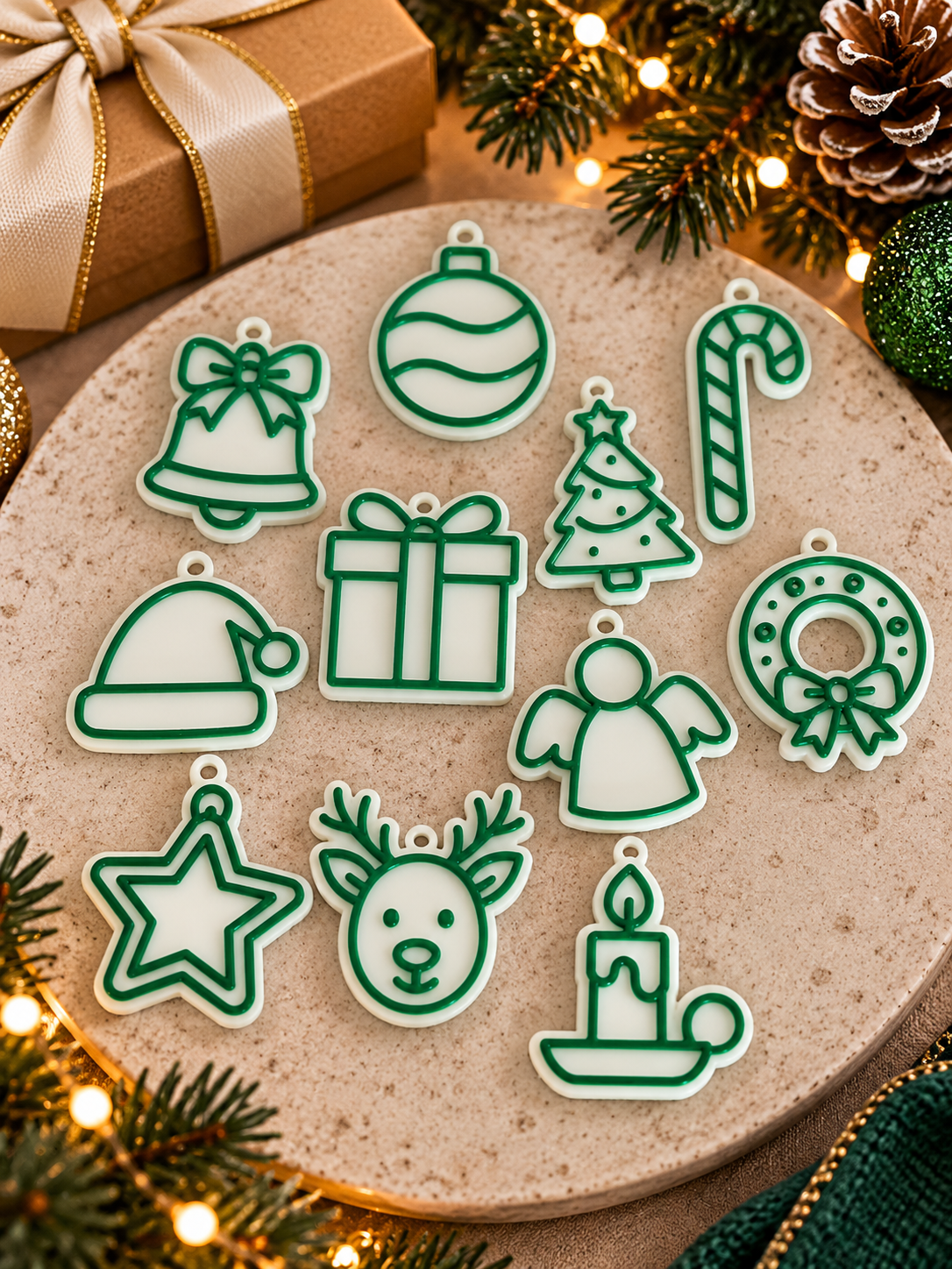 Set of 12 Christmas Tree Ornaments
