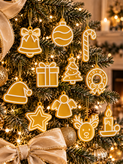 Set of 12 Christmas Tree Ornaments