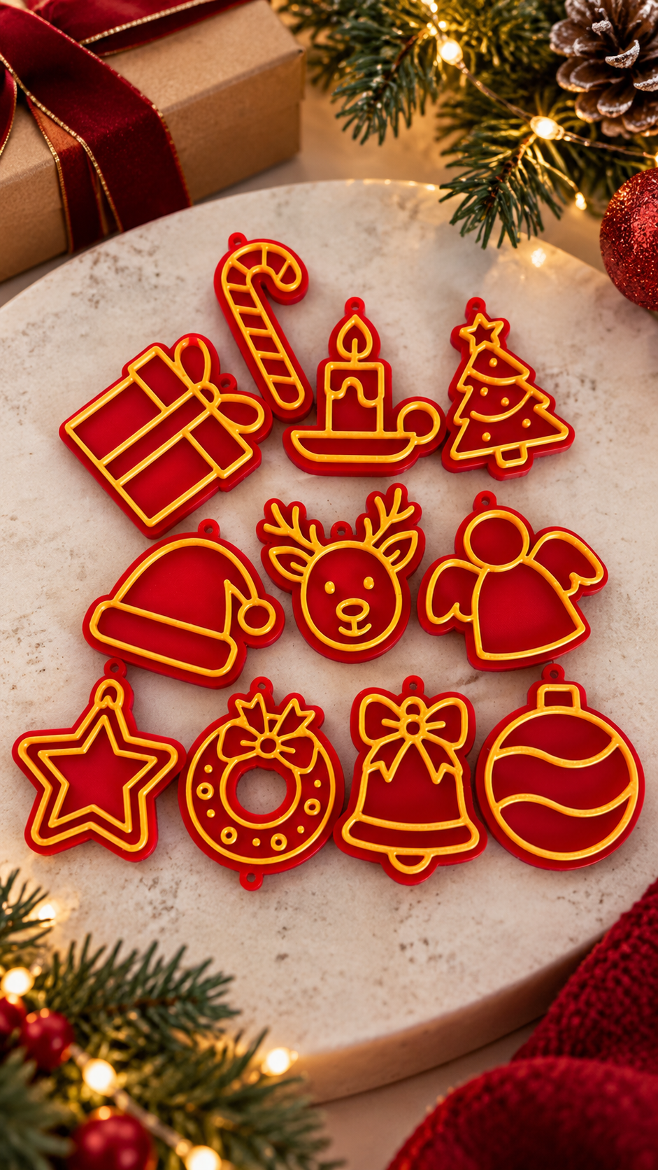 Set of 12 Christmas Tree Ornaments