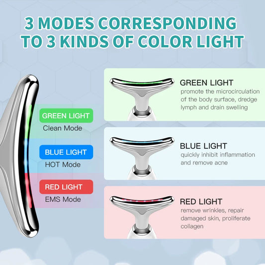 ANLAN EMS Neck & Face Beauty Device – LED Light Therapy, Skin Tightening & Double Chin Reducer | Skincare Lifting Tool