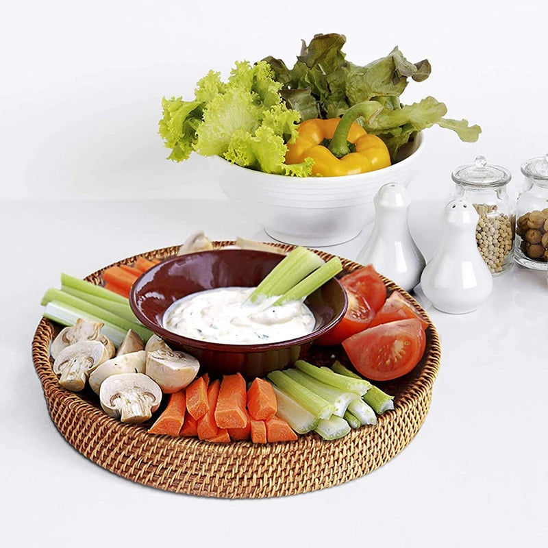 Hand-Woven Rattan Storage Basket
