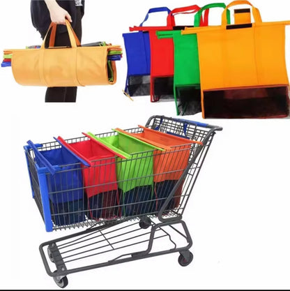 Reusable Shopping Bags 4-Pack - Extra Large Foldable Grocery Totes