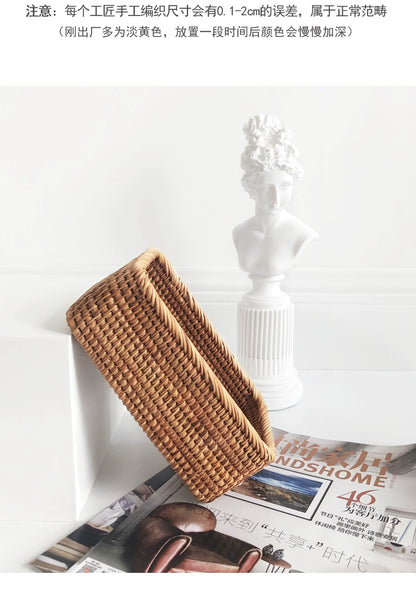 Hand-Woven Rattan Storage Basket