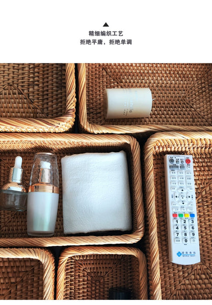 Hand-Woven Rattan Storage Basket