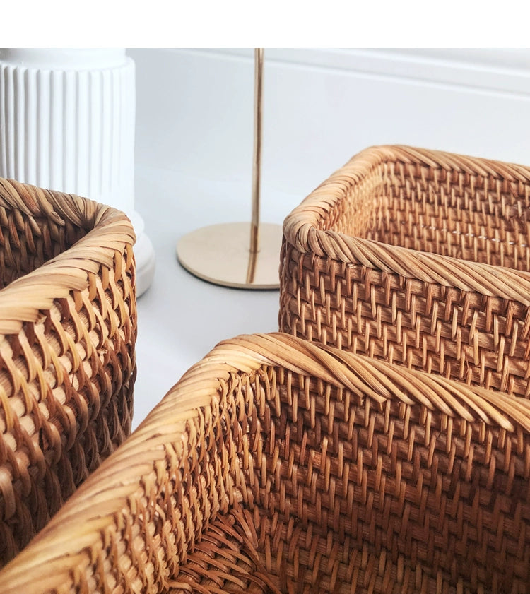 Hand-Woven Rattan Storage Basket