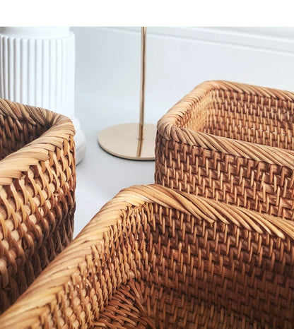 Hand-Woven Rattan Storage Basket