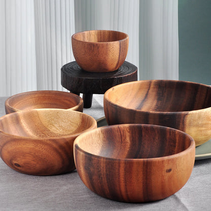 Japanese-Style Acacia Wooden Bowl