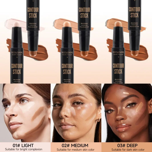 Double-Ended Concealer Stick – Lightweight Creamy Formula for Flawless Face Makeup | Highlight & Contour Duo