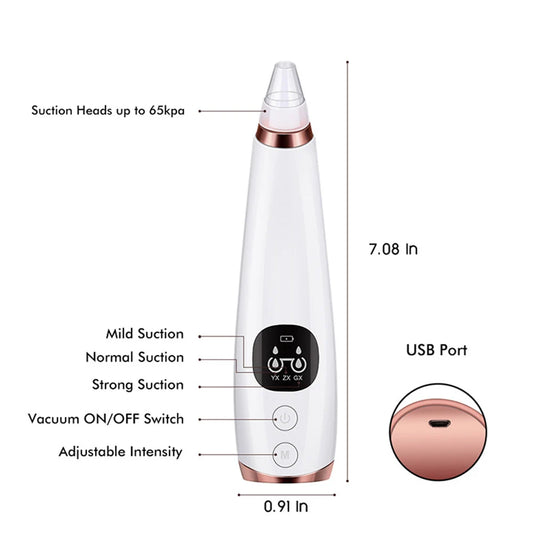 Electric Blackhead Remover Vacuum – Deep Pore Cleaner & Acne Extractor | Facial Skin Care Tool for Blackheads, Oil & Dead Skin