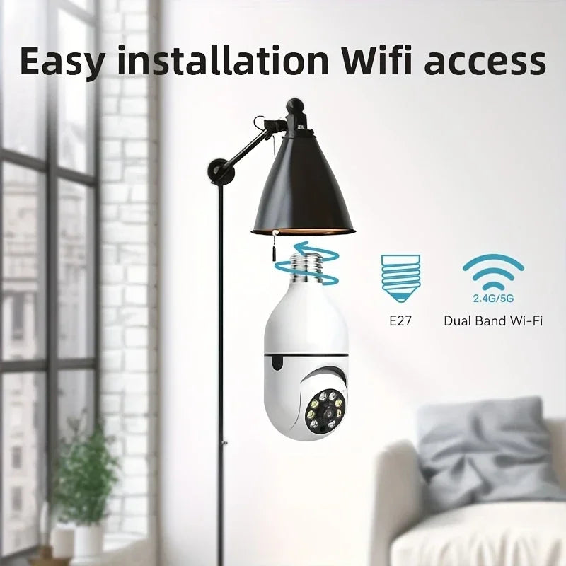 BoyKeep D115 360° WiFi Security Camera – E27 Bulb Socket, 5GHz, Indoor & Outdoor