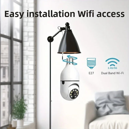 BoyKeep D115 360° WiFi Security Camera – E27 Bulb Socket, 5GHz, Indoor & Outdoor