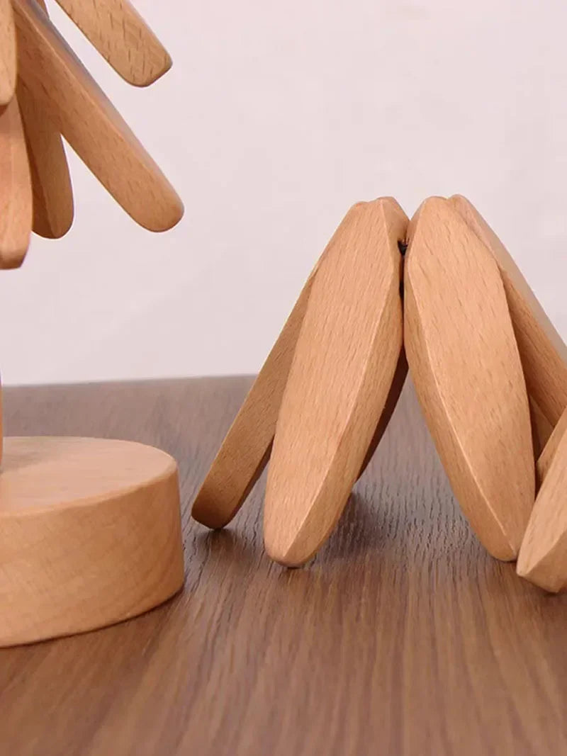 Luxury Black Walnut Folding Wooden Trivet Set