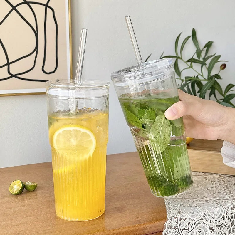 2PCS 600ml Stripe Glass