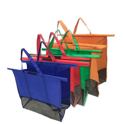 Reusable Shopping Bags 4-Pack - Extra Large Foldable Grocery Totes