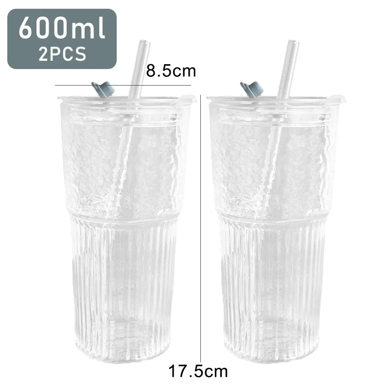 2PCS 600ml Stripe Glass