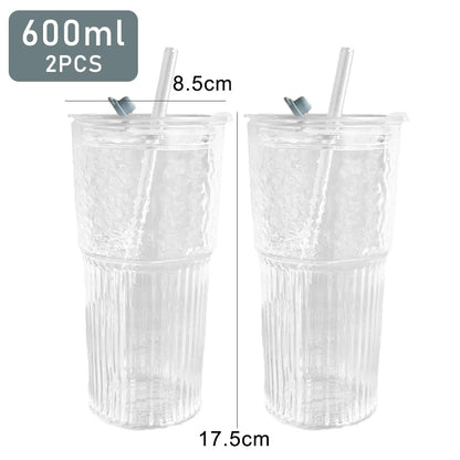 2PCS 600ml Stripe Glass