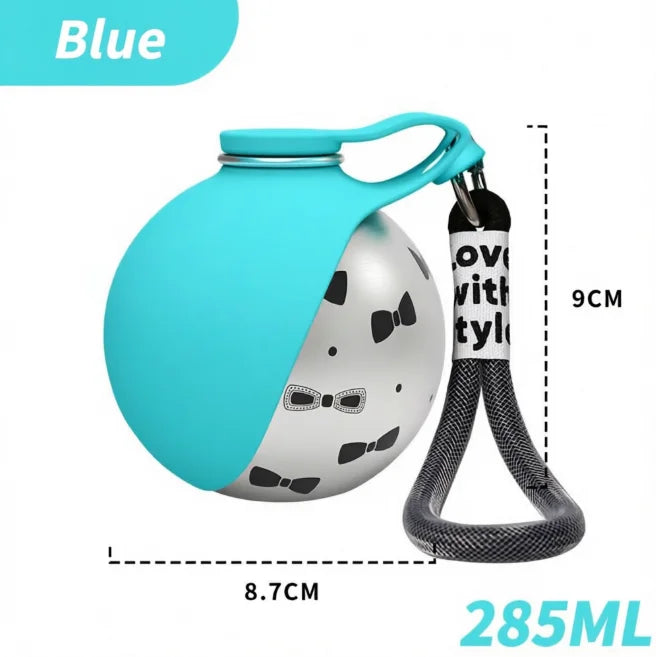 Stainless Steel Dog Water Bottle 285ml | Leak-Proof & Foldable