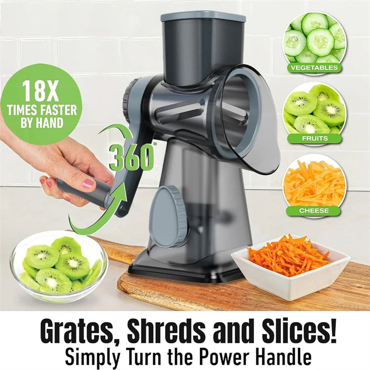 Rotary Food Slicer & Grinder – 3-in-1