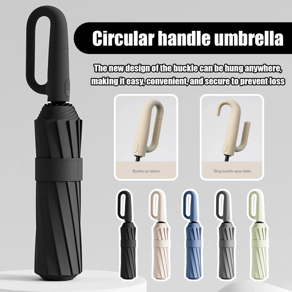 20 Bones Windproof Compact Folding Umbrella | UPF50+ Sun & Rain Protection