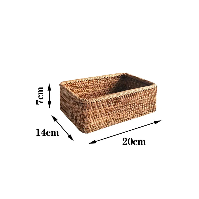 Hand-Woven Rattan Storage Basket