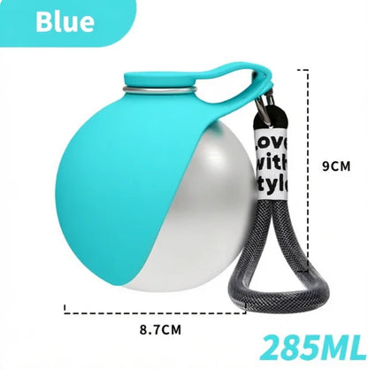 Stainless Steel Dog Water Bottle 285ml | Leak-Proof & Foldable