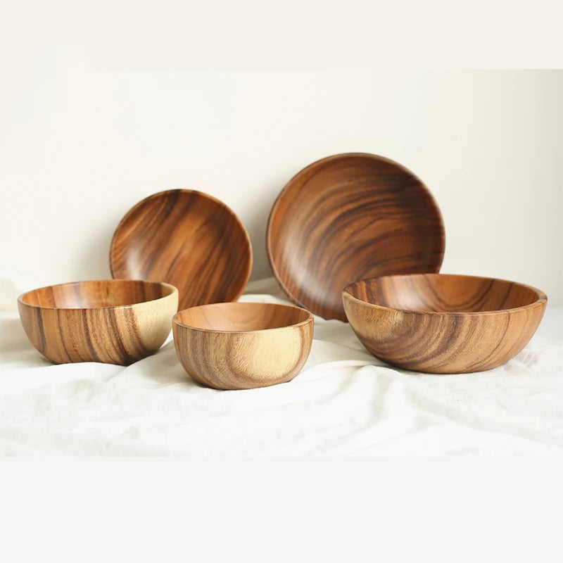 Japanese-Style Acacia Wooden Bowl