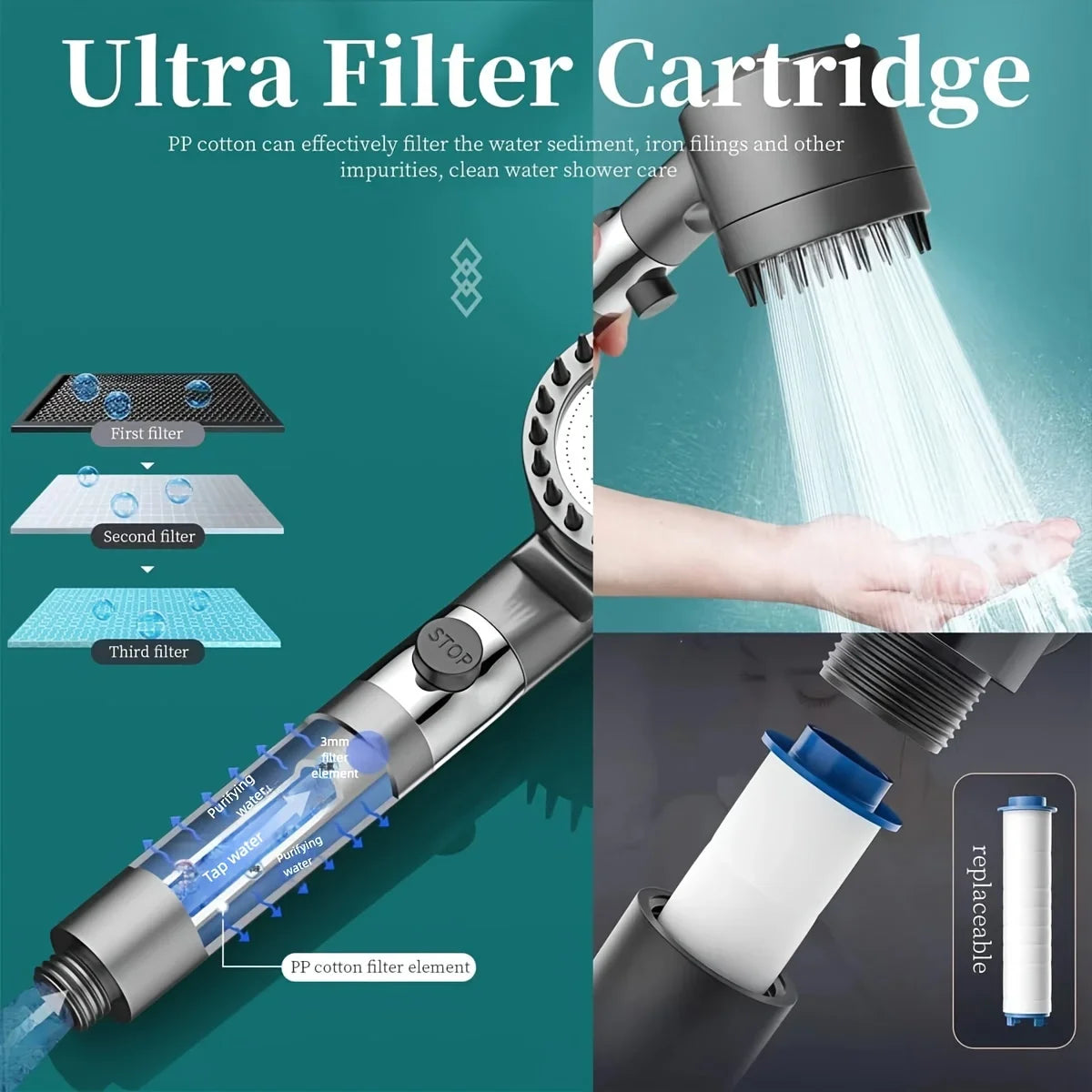 HydroBoost Filtered Shower Head