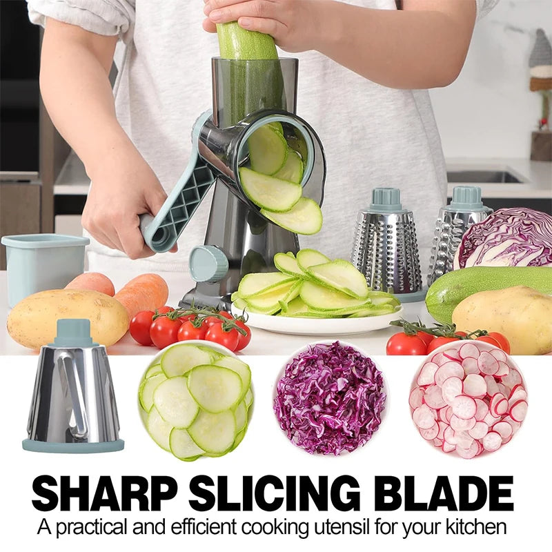Rotary Food Slicer & Grinder – 3-in-1
