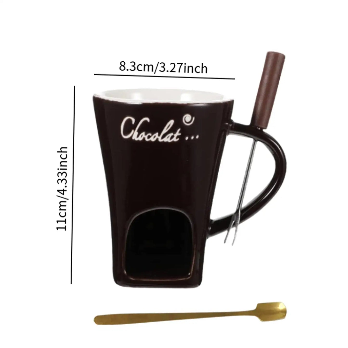 Mini Fondue Mug Set - Chocolate Melting Pot with Candle Warmer