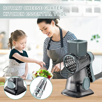 Rotary Food Slicer & Grinder – 3-in-1