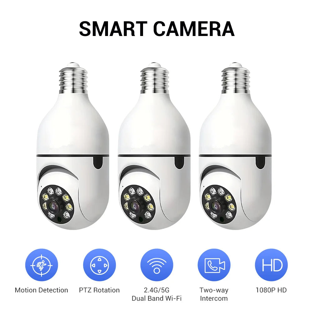 BoyKeep D115 360° WiFi Security Camera – E27 Bulb Socket, 5GHz, Indoor & Outdoor