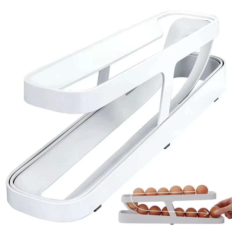 Bilayer Rolling Egg Organizer
