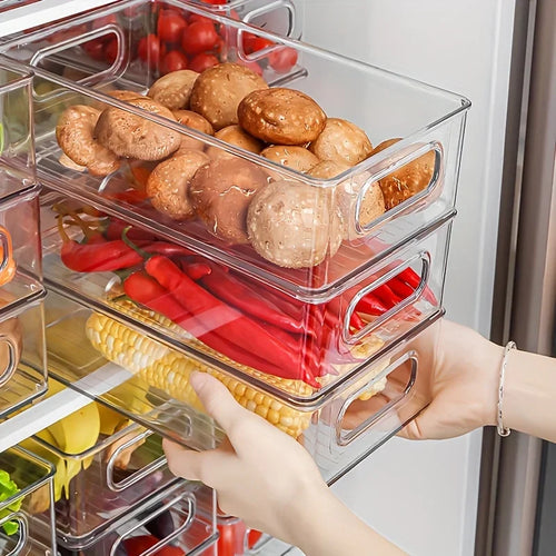 Clear Storage Box - Transparent Acrylic Organizer for Kitchen & Fridge