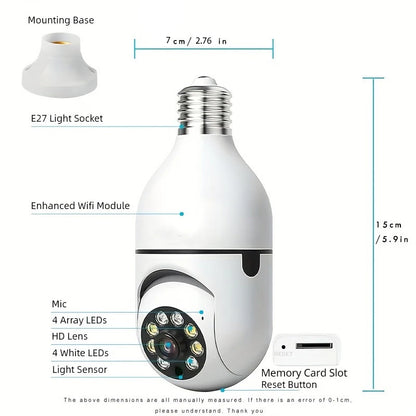 BoyKeep D115 360° WiFi Security Camera – E27 Bulb Socket, 5GHz, Indoor & Outdoor