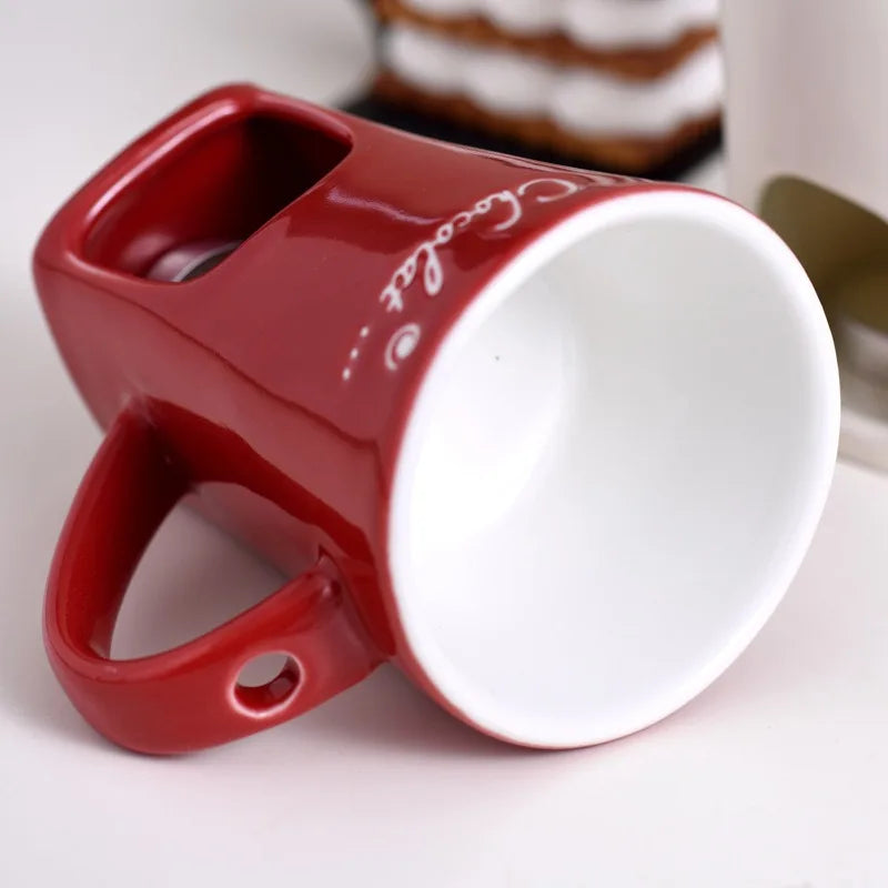 Mini Fondue Mug Set - Chocolate Melting Pot with Candle Warmer