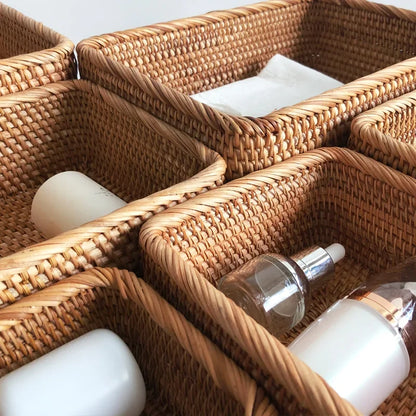Hand-Woven Rattan Storage Basket