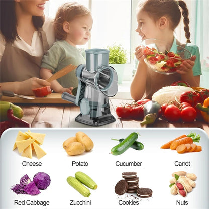 Rotary Food Slicer & Grinder – 3-in-1
